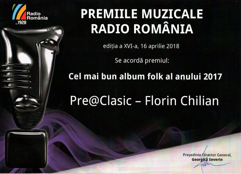 Premiile Muzicale Radio România 2018 – Florin Chilian Pre@Clasic – Cel mai bun album folk 2018